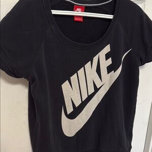 Nike Black and Off-White Logo Tee